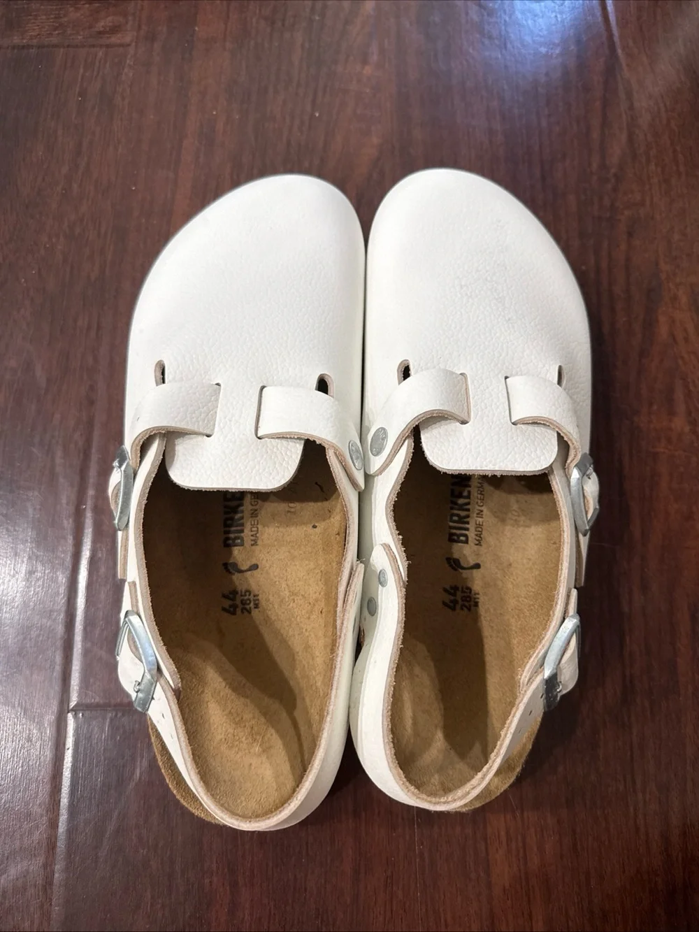 Birkenstock Tokio White Leather Buckle Adjustable Strap Men size 11 Euro 44